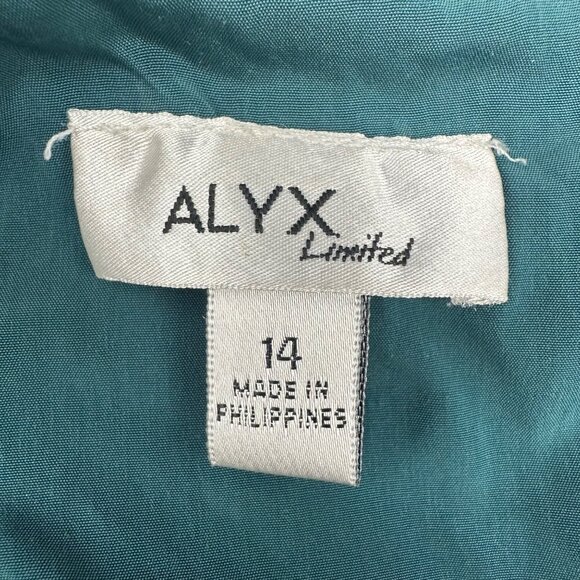 Vintage Dress Color Block Size 14 Cap Sleeve Mid Length 1990s Retro Business - Picture 4 of 9